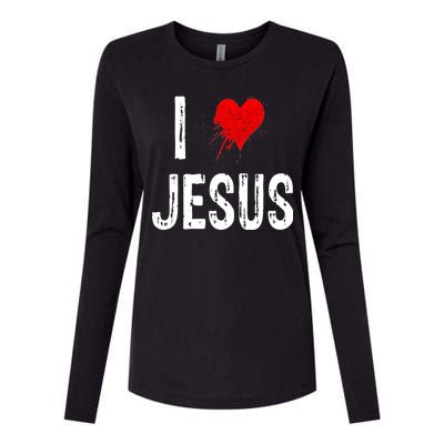 I Love Jesus Womens Cotton Relaxed Long Sleeve T-Shirt