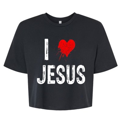 I Love Jesus Bella+Canvas Jersey Crop Tee