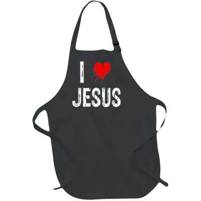 I Love Jesus Full-Length Apron With Pockets