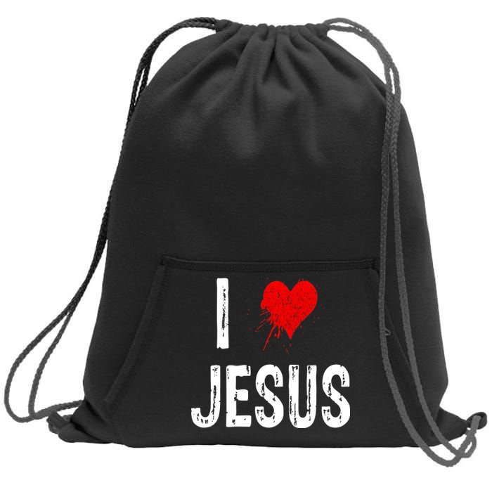 I Love Jesus Sweatshirt Cinch Pack Bag