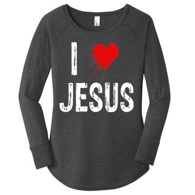 I Love Jesus Women's Perfect Tri Tunic Long Sleeve Shirt