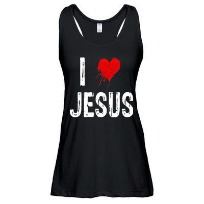 I Love Jesus Ladies Essential Flowy Tank