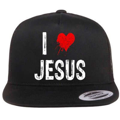 I Love Jesus Flat Bill Trucker Hat