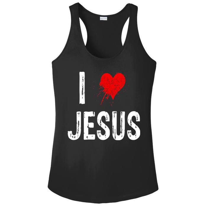 I Love Jesus Ladies PosiCharge Competitor Racerback Tank