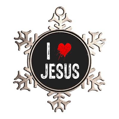 I Love Jesus Metallic Star Ornament