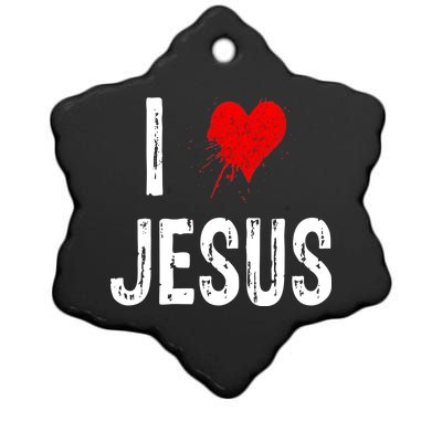 I Love Jesus Ceramic Star Ornament