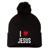 I Love Jesus Pom Pom 12in Knit Beanie