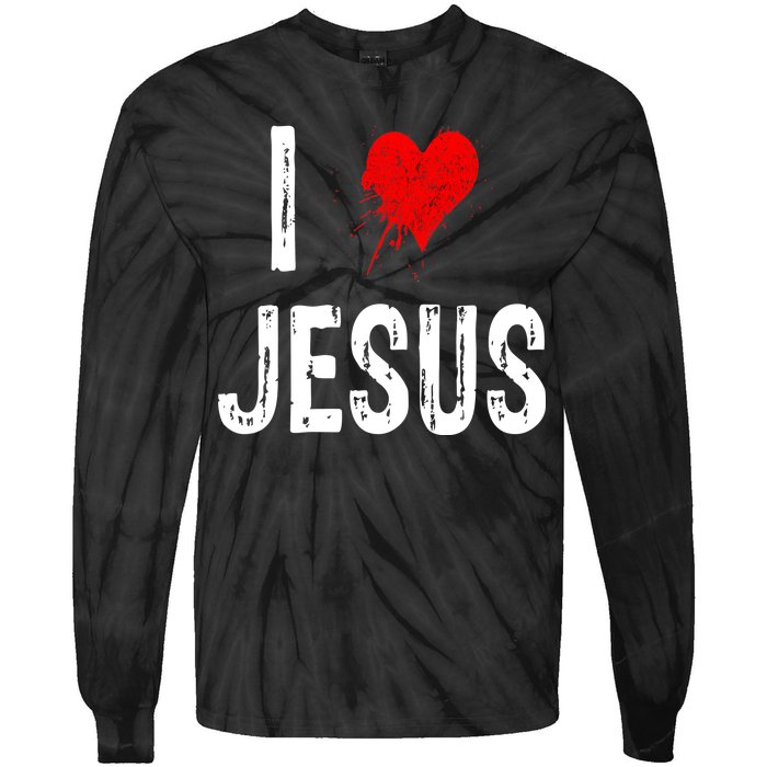 I Love Jesus Tie-Dye Long Sleeve Shirt