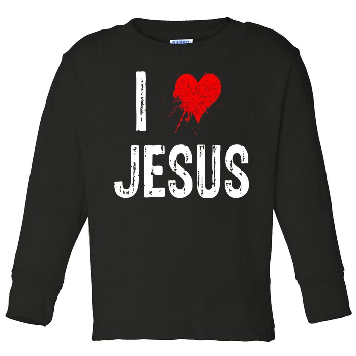 I Love Jesus Toddler Long Sleeve Shirt