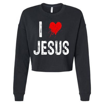 I Love Jesus Cropped Pullover Crew