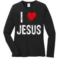 I Love Jesus Ladies Long Sleeve Shirt