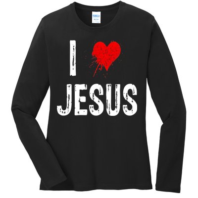 I Love Jesus Ladies Long Sleeve Shirt