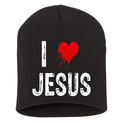 I Love Jesus Short Acrylic Beanie