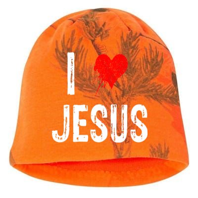 I Love Jesus Kati - Camo Knit Beanie