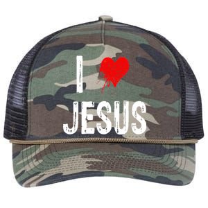 I Love Jesus Retro Rope Trucker Hat Cap