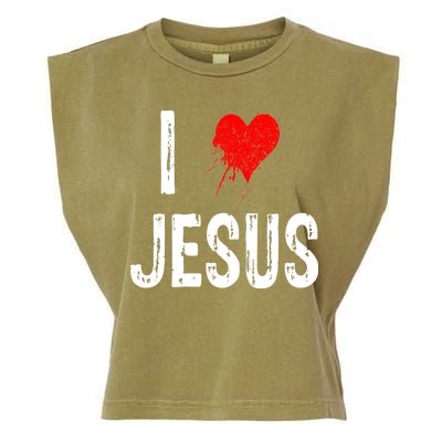 I Love Jesus Garment-Dyed Women's Muscle Tee