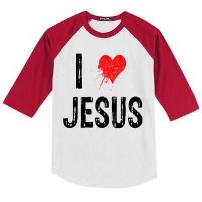 I Love Jesus Kids Colorblock Raglan Jersey