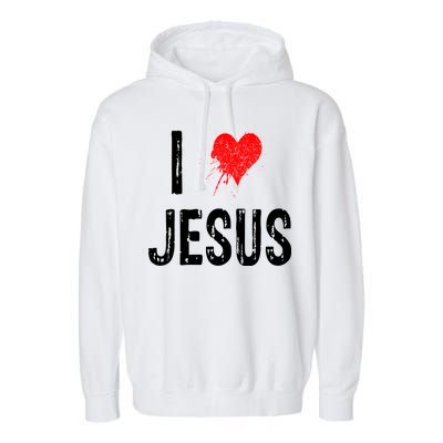 I Love Jesus Garment-Dyed Fleece Hoodie