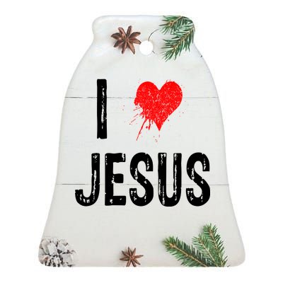 I Love Jesus Ceramic Bell Ornament