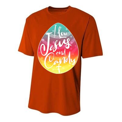 I Love Jesus And Candy Performance Sprint T-Shirt