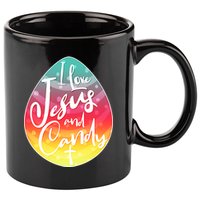 I Love Jesus And Candy 11oz C Handle Ceramic Mug