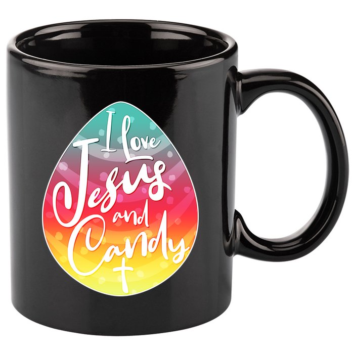 I Love Jesus And Candy 11oz C Handle Ceramic Mug