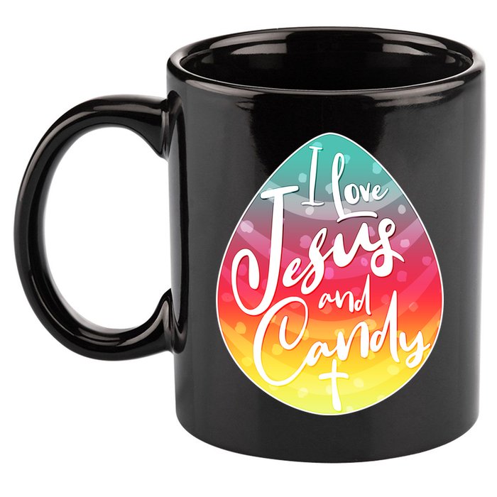 I Love Jesus And Candy 11oz C Handle Ceramic Mug