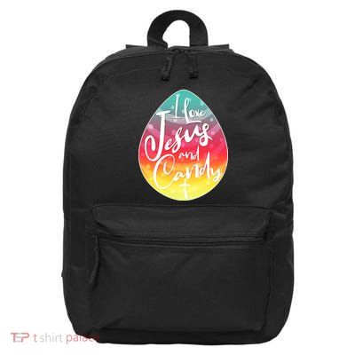 I Love Jesus And Candy 16 in Basic Backpack