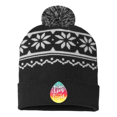 I Love Jesus And Candy USA-Made Snowflake Beanie