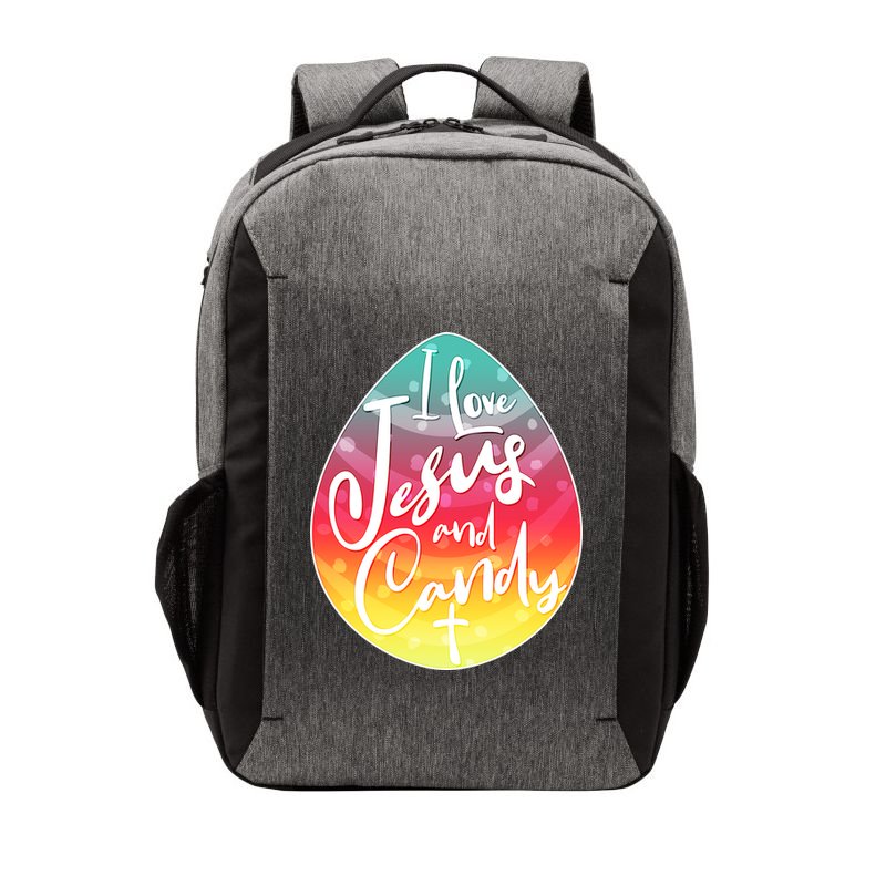 I Love Jesus And Candy Vector Backpack