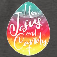 I Love Jesus And Candy Vector Backpack