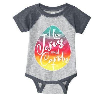 I Love Jesus And Candy Infant Baby Jersey Bodysuit