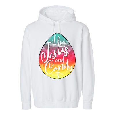 I Love Jesus And Candy Garment-Dyed Fleece Hoodie