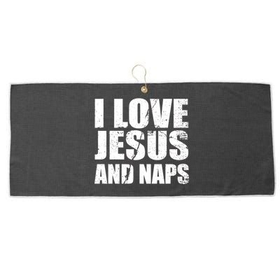 I Love Jesus And Naps Large Microfiber Waffle Golf Towel