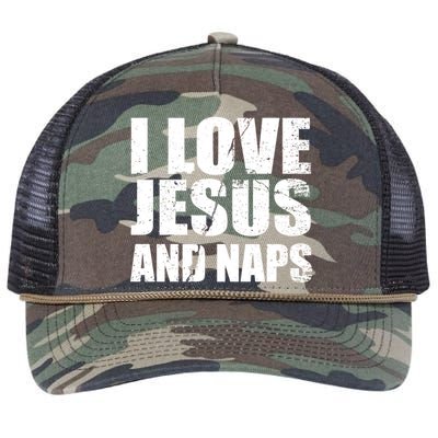 I Love Jesus And Naps Retro Rope Trucker Hat Cap