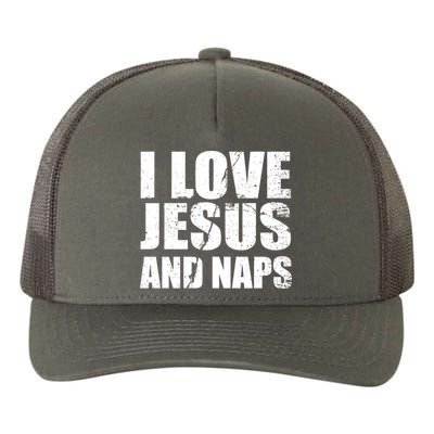 I Love Jesus And Naps Yupoong Adult 5-Panel Trucker Hat