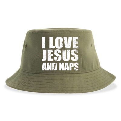 I Love Jesus And Naps Sustainable Bucket Hat