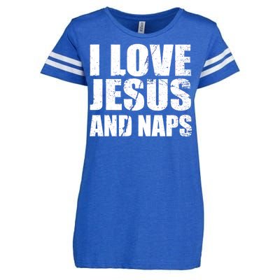 I Love Jesus And Naps Enza Ladies Jersey Football T-Shirt