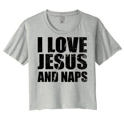 I Love Jesus And Naps Women's Crop Top Tee