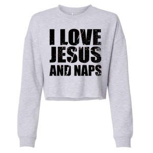 I Love Jesus And Naps Cropped Pullover Crew