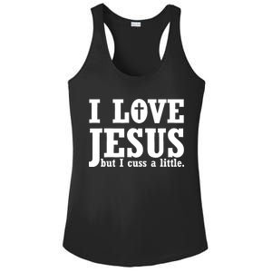 I Love Jesus But I Cuss A Little Ladies PosiCharge Competitor Racerback Tank