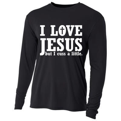 I Love Jesus But I Cuss A Little Cooling Performance Long Sleeve Crew
