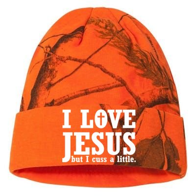 I Love Jesus But I Cuss A Little Kati Licensed 12" Camo Beanie