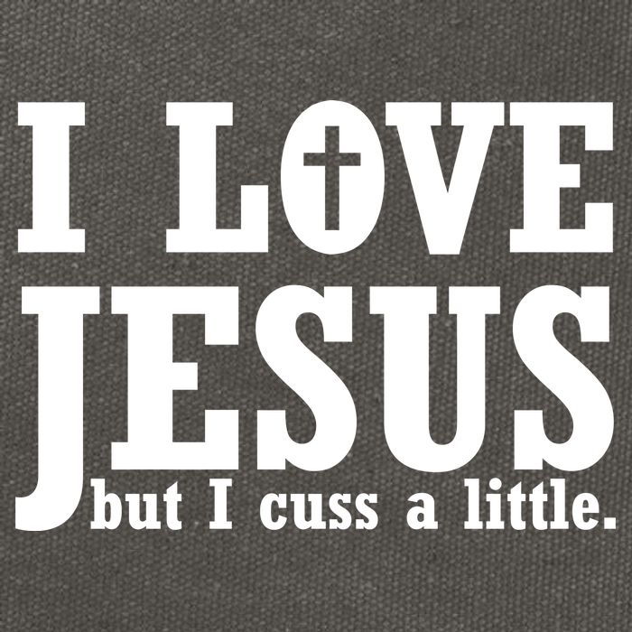 I Love Jesus But I Cuss A Little Cotton Canvas Backpack