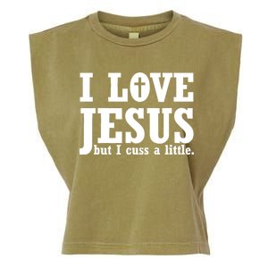 I Love Jesus But I Cuss A Little Garment-Dyed Women's Muscle Tee