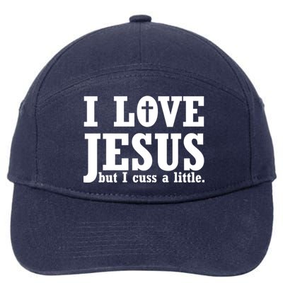 I Love Jesus But I Cuss A Little 7-Panel Snapback Hat