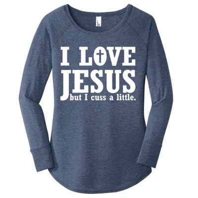 I Love Jesus But I Cuss A Little Women's Perfect Tri Tunic Long Sleeve Shirt