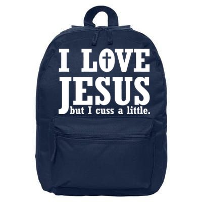 I Love Jesus But I Cuss A Little 16 in Basic Backpack