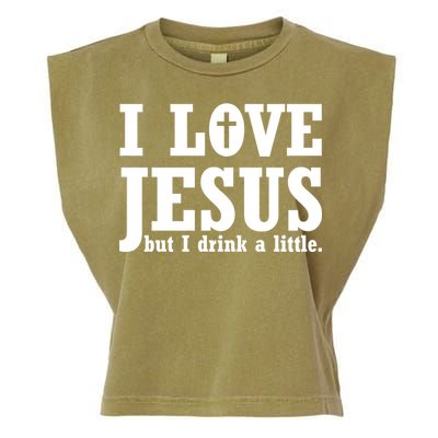 I Love Jesus But I Drink A Little Garment-Dyed Women's Muscle Tee