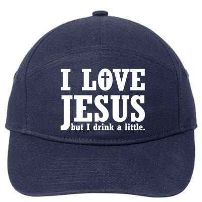 I Love Jesus But I Drink A Little 7-Panel Snapback Hat